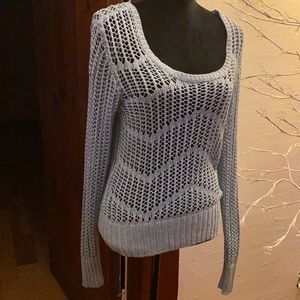 Shiny blue open crochet sweater IJeans by Buffalo